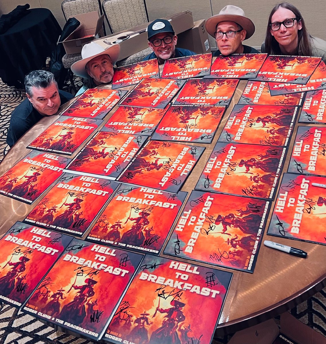 azpeacemakers's tweet photo. Happy release week, Peacemakers! #HellToBreakfast drops Friday, preorders with autographed copies will ship today! https://t.co/jCYjU4ICax