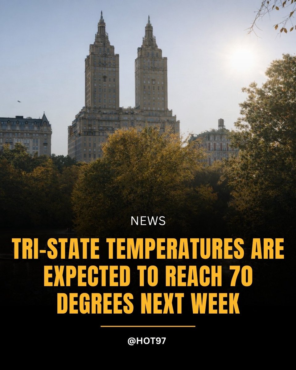 HOT97's tweet photo. After the recent cold stretch, New York is gearing up for a serious warm spell with highs pushing through the 60s and possibly touching 70. It’s about to feel a lot more like spring. 👏🔥 https://t.co/urafmd9Dow