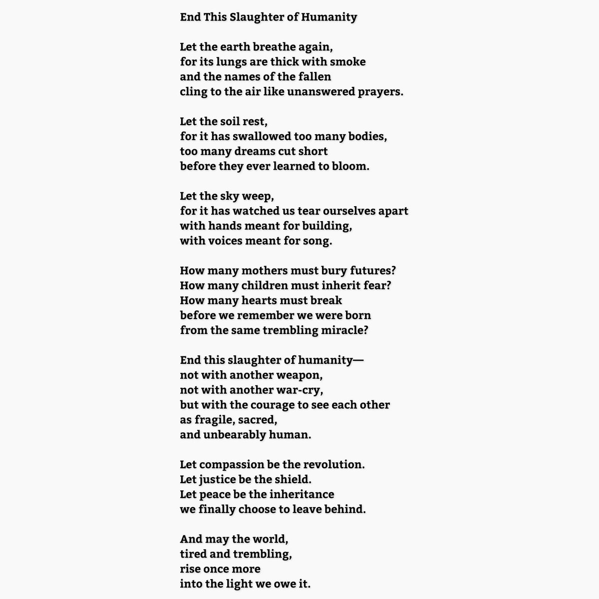 jakhu_'s tweet photo. #SayNoToWar #peace #iran #usa #War #poem #poetry #End_this_slaughter_of_humanity. https://t.co/dByErMM6V7