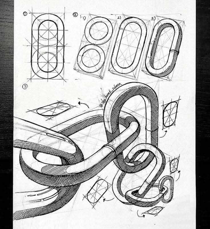 What grade would you give to this tip on how to draw a chain?
