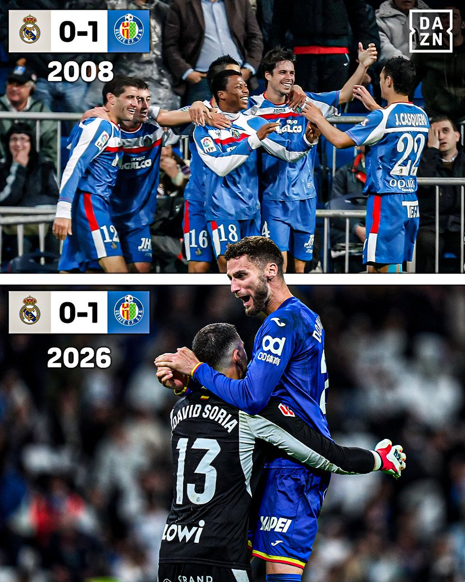Noche histórica para el Getafe de Bordalás 🤯

18 años después, el <a href="/GetafeCF/">Getafe C.F.</a> gana en el Bernabéu 🏟️

#LALIGAenDAZN ⚽️