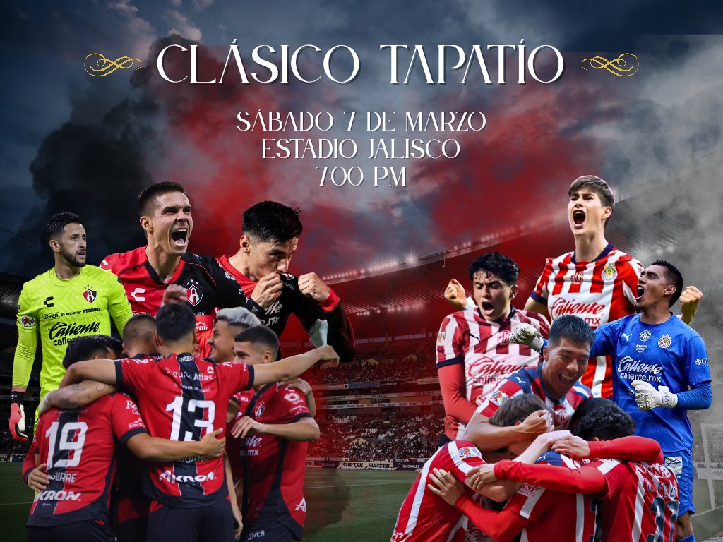 ¡Semana de #ClásicoTapatío! 🦊🆚️🐐

Sábado 7 de Marzo en el <a href="/EstadioJalisco/">Estadio Jalisco</a> a las 7:00 PM.

🎟 fanki.com.mx/es/checkout/st…
