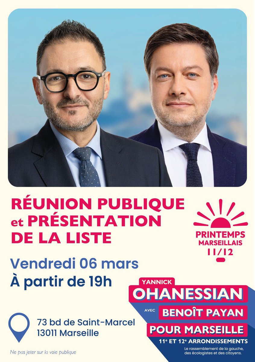 👉 Vendredi 6 Mars 2026 à 19h00 ☀️ Grande réunion publique et ...