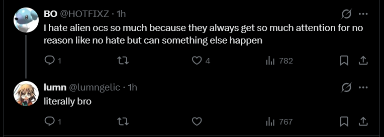 fleurazite's tweet photo. @lumngelic the tone you had came off as rude lul, not to mention you kind of agreed to a negative comment calling alien ocs overrated and whatnot https://t.co/rLBf0VJSAD