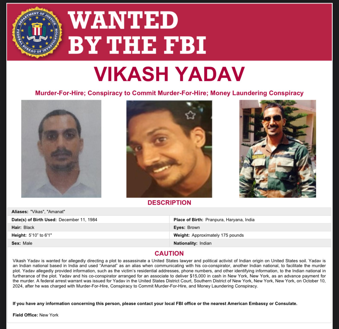 News_Politics24's tweet image. Why ? Indian 🇮🇳 Consulate office gathering information from a Canadian citizen? 

It clears that Vikash Yadav of RAW is directly involved, who is also wanted by FBI to plot an assassination of a US citizen.

#Modi #Carney #US
@AnitaAnandMP @JayantBhandari5
x.com/i/status/20283…