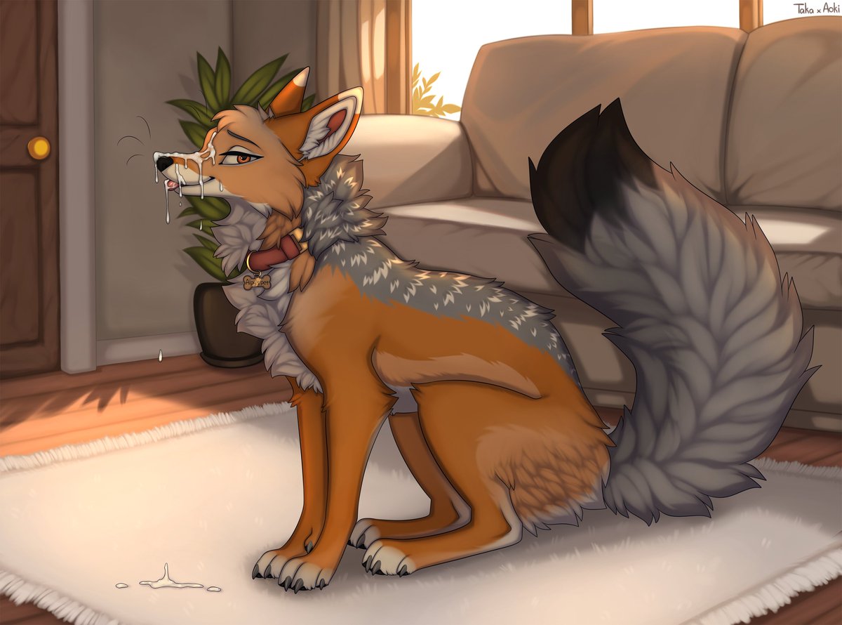 🍒 Horny jackal in the living room 🍒

✦ Collab commission with <a href="/Saymeowwwwww1/">Aokigahara</a> 💖

✦ We open for one commission slot on art like this!

✦ More info here -
furaffinity.net/view/63299345/

#feral #furry #furrynsfw #nsfwferal #feralnsfw