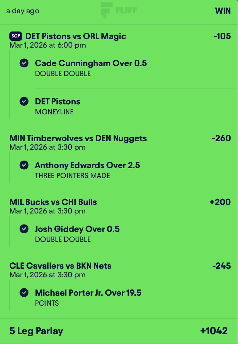 SportsBetsEx's tweet photo. Cash this +1042 for Premium ✅👑 

🔗 https://t.co/CinFBqbq42 https://t.co/8SWQO43Ee4