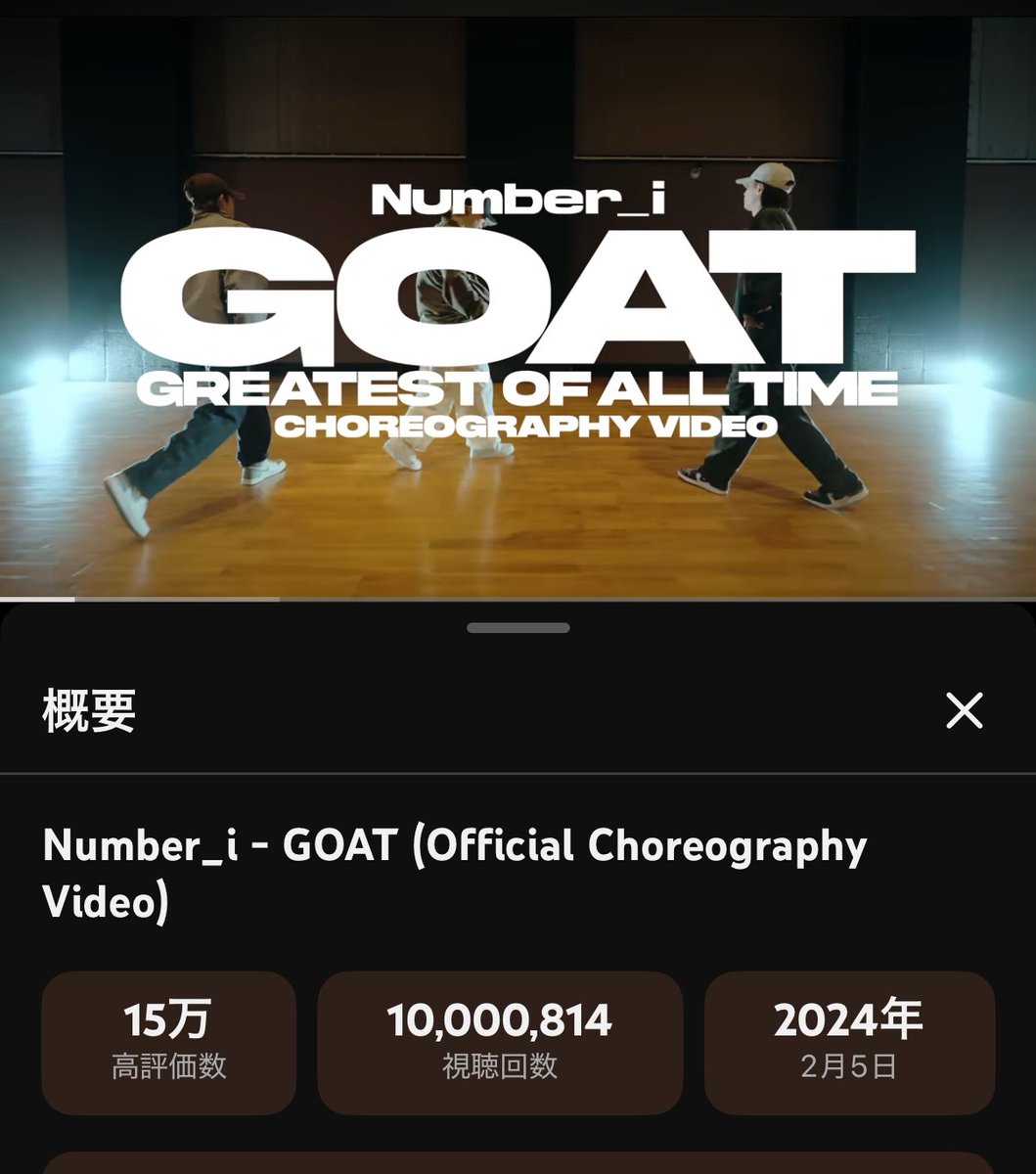 HIGASHI930_1212's tweet photo. 1000万回再生突破おめでとう🎊
やっぱりリエさんのコレオ
カッコイイ!また見たい✨
#Number_i_GOAT
#GOAT_Choreo10Mviews
#GOAT_Choreography
Number_i - GOAT (Official Choreography Video) https://t.co/aGL3ByHO5J @YouTubeより https://t.co/l9KTjiKuxv