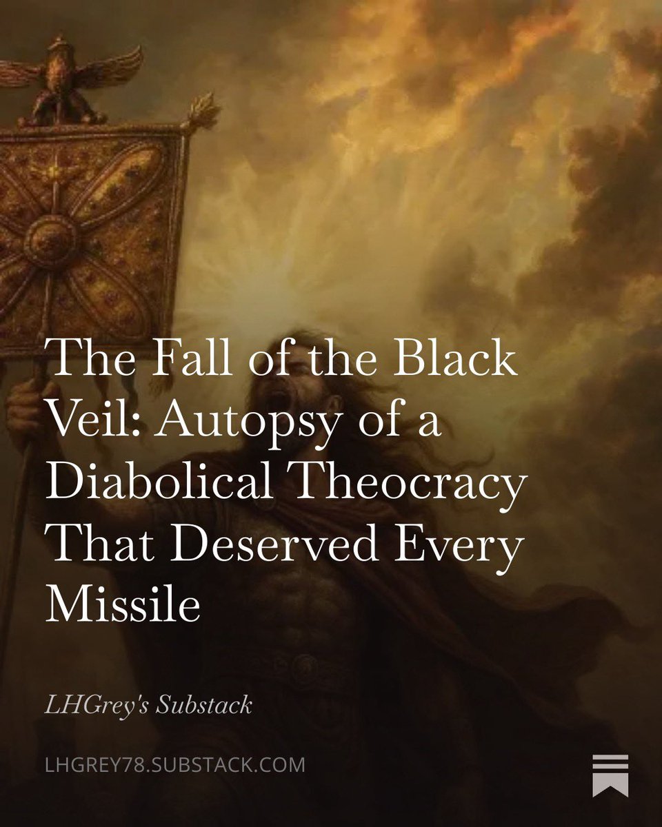 Listen...

It is done.

The black veil has fallen.

The Islamic Republic of Iran...that necrotic tumor violently grafted onto the soul of Persia in 1979...is no more. 

Khamenei’s corpse is cooling in whatever bunker the missiles turned into his mausoleum. 

The mullahs’ blood