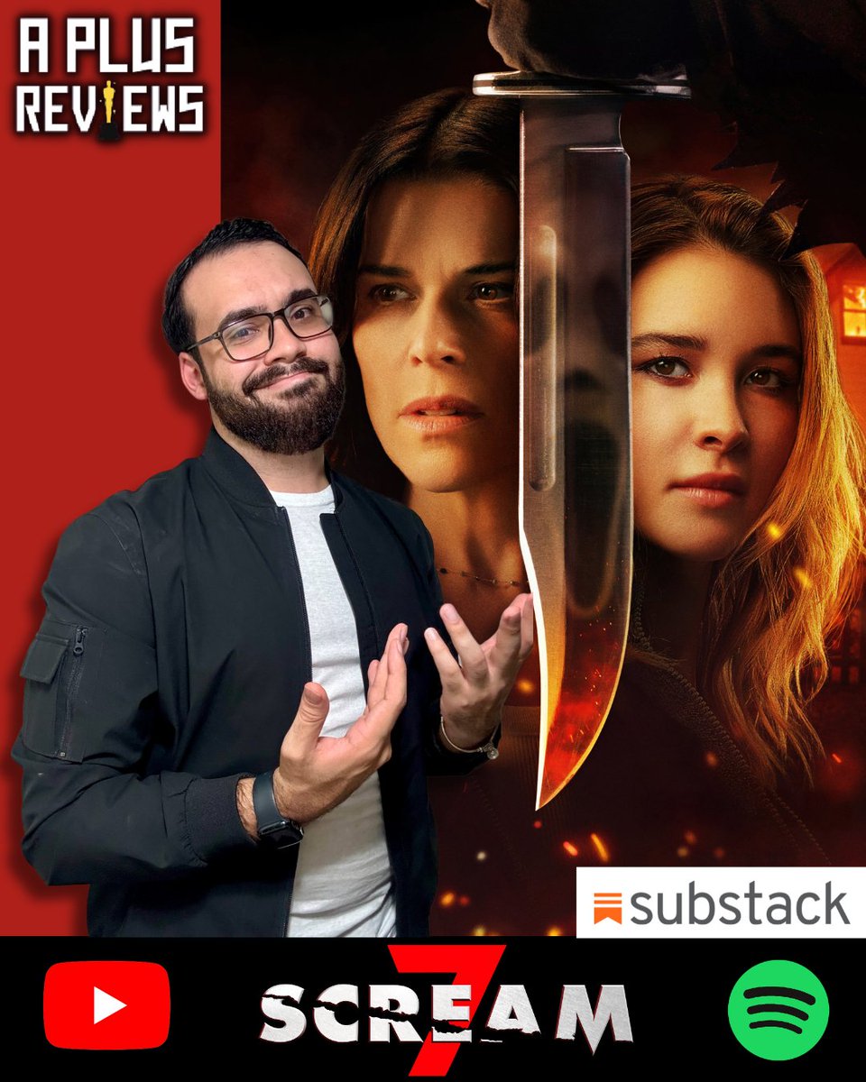 APlusReviews_'s tweet photo. 💥 “Scream 7” reseña disponible en Youtube, Spotify y Substack! 🔪

https://t.co/hSPrOUpO53

#aplusreviews #Scream7 #podcast https://t.co/0QCKvs3kTR