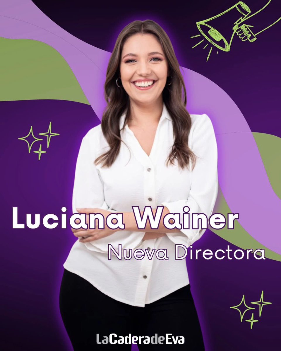 lucianawainer_'s tweet photo. Les quiero compartir una noticia que me tiene feliz e ilusionada.
A partir de hoy me incorporo como Directora de @LaCaderadeEva 💜
Un proyecto hermoso del que fui colaboradora y fan, en primer lugar. Se vienen cositas ✨✨
Gracias, @gracielarockm https://t.co/kkVh7ZboHB