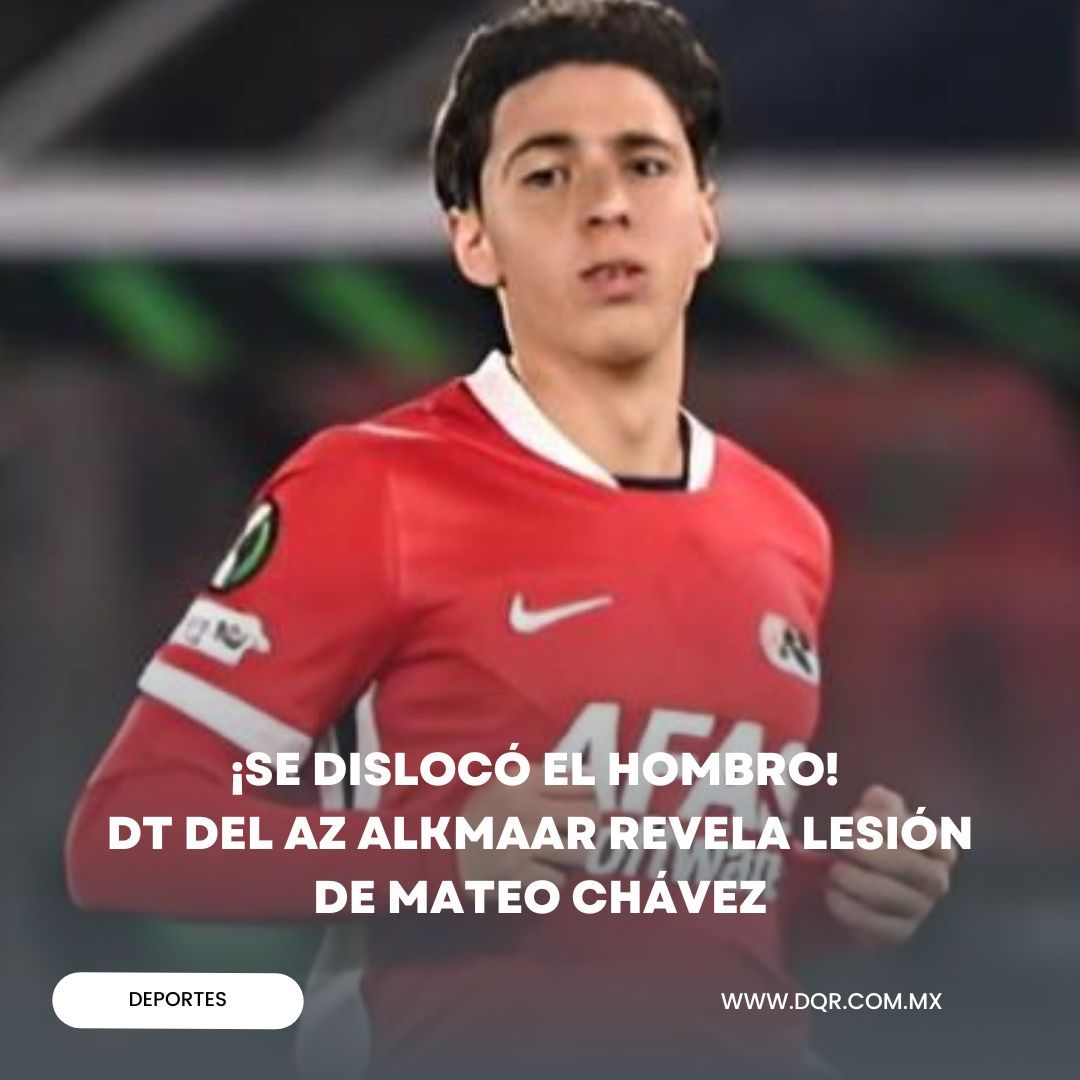 ¡Se dislocó el hombro! 
DT del AZ Alkmaar revela lesión de Mateo Chávez

El DT del AZ Alkmaar, Leeroy Echteld, reveló cuál es la situación del mexicano Mateo Chávez quien no pudo acabar el partido ante Noah dentro de la Vuelta de los Playoffs de la Conference League