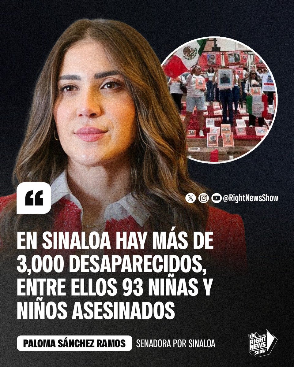 🚨🇲🇽 | #URGENTE La senadora mexicana Paloma Sánchez explotó contra el narcogobierno de Sheinbaum y Morena: "En Sinaloa hay más de 3,000 desaparecidos, entre ellos 93 niñas y niños asesinados".