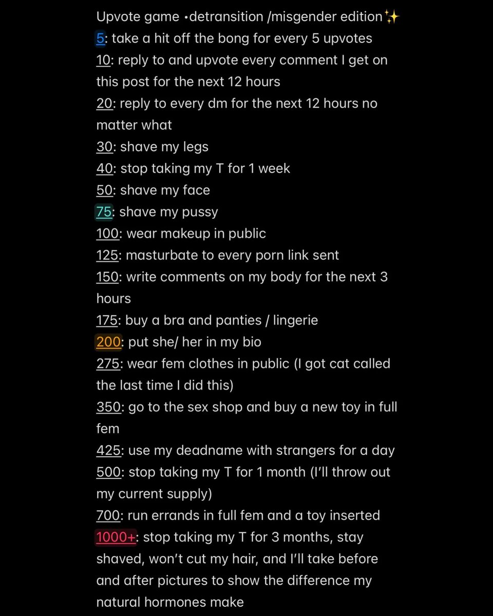 HucowfakeboyMoo's tweet photo. Challenge lost at 77 let's see if we can finish it :3 , will post update for 20,40 and 75 in next post <3
#fakeboy #detrans #encourageme #kink #hucow https://t.co/AdVn9eNQn7