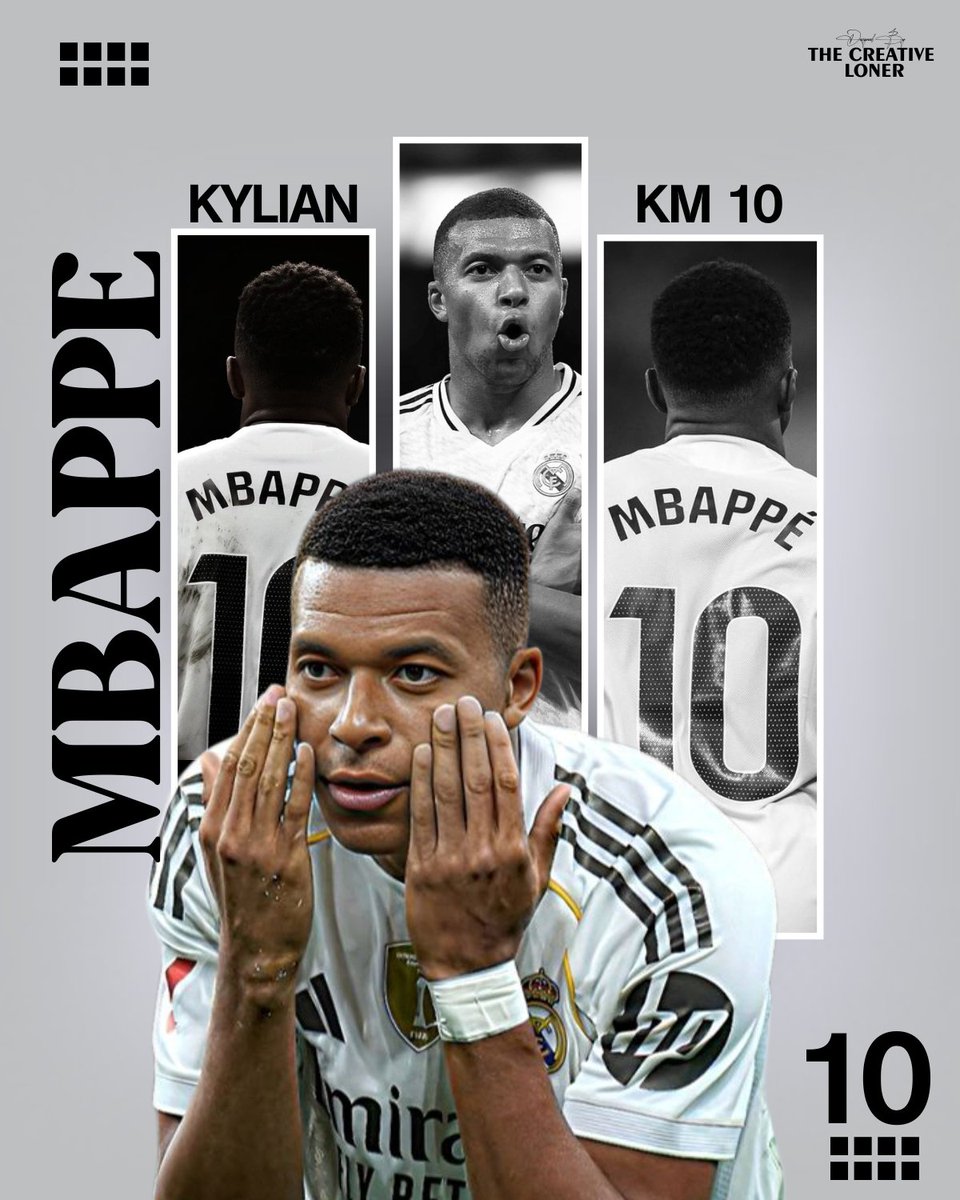 loner_graphics's tweet photo. "Mbappé isn’t just playing… he’s rewriting the game. ⚡🎨 Every sprint, every goal, pure ART.
🔥👟 #MbappéMagic #NextGenLegend #FootballArt #TheCreativeLoner #SoccerVibes #PosterGoals #DesignMeetsFootball #SpeedKing #GoalMachine" https://t.co/1gtsfShprH