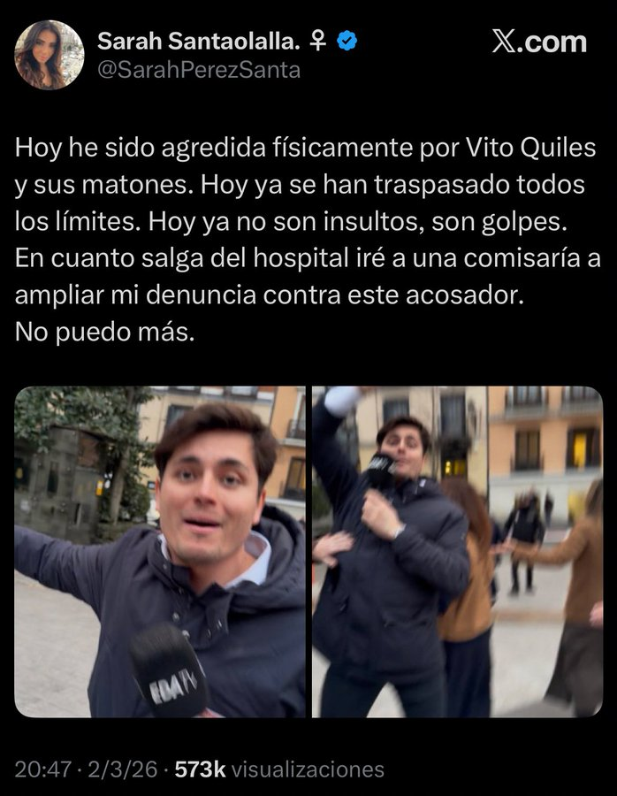 Esto es tremendo

Una mujer acusó al periodista de VOX Vito Quiles de un delito que NUNCA cometió, y si no era porque hubo uno que grabó todo, le hubiese arruinado la vida

Las mujeres que hacen falsas denuncias deberían a la cárcel