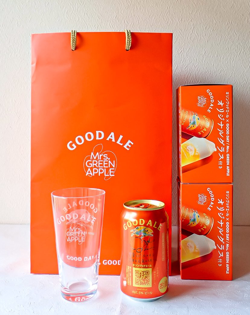 🍏 #MrsꓸGREENAPPLE × #GOODALE コラボ 🍺 ミセスグラス＆メッセージ