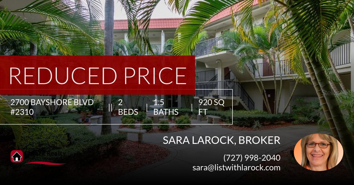 CountonLaRock's tweet photo. 📍 Price Improved 📍 This Just Reduced Price Will Definitely Attract Attention at 2700 Bayshore Blvd #2310 in Dunedin This HOME May Not Last Long - Don't Think too Hard About It! Just Message Me Here or Call/Text Me at (727) 998-20... https://t.co/hNU2H03uu5 https://t.co/L8vvy0o6lQ