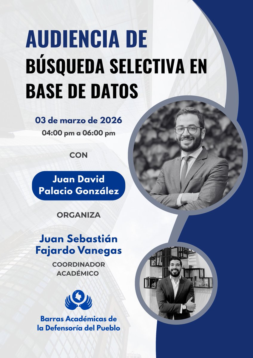 ¿Es lo mismo una base de datos que un sistema de información? ¿Desde cuándo puede la defensa solicitar una BSBD? Si una orden judicial no se acata, ¿la única alternativa es pedir otra BSBD?

Mañana conversaremos sobre estos y otros temas en la barra académica de la <a href="/DefensoriaCol/">Defensoría del Pueblo</a>