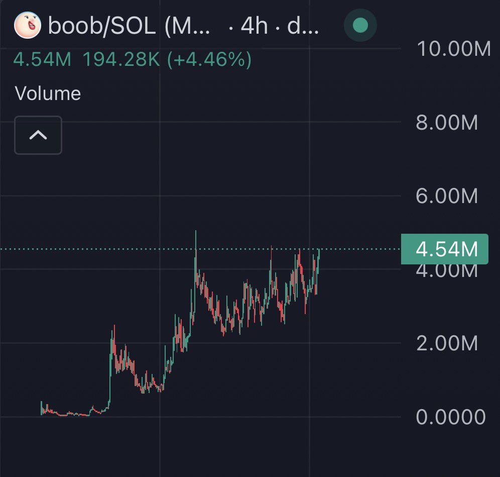 this dude <a href="/Fitzybrypto/">Fitzy</a> is a real one for giving us all these alpha plays, he told me $boob is going 100m+

up only