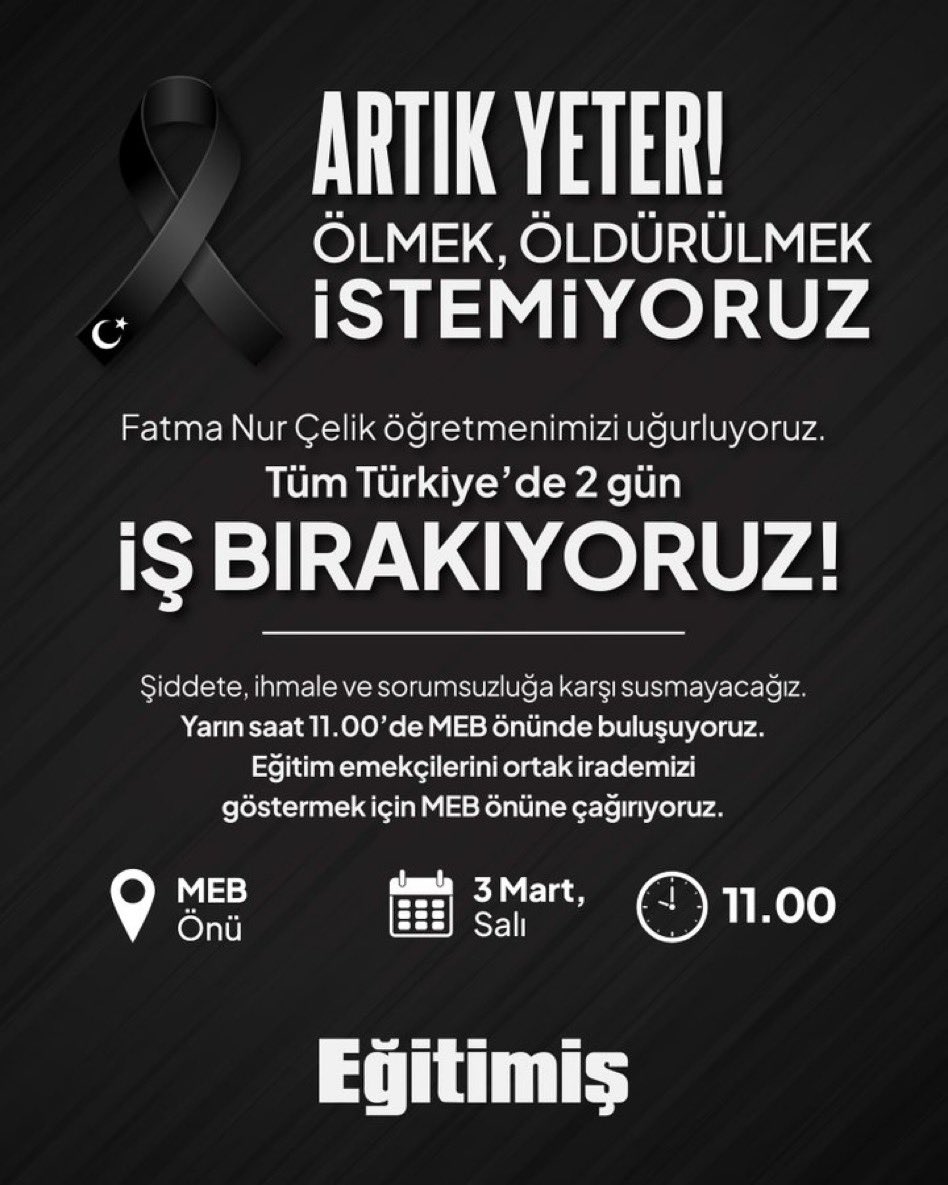 Bırakın hakkınız siz bizim baş tacımız olmalısınız . Neler yaşanıyor okullar da biliyorum az çok şahidim . Ama bugün artık sabır taştı ! #ÖğretmenSahipsizDeğildir