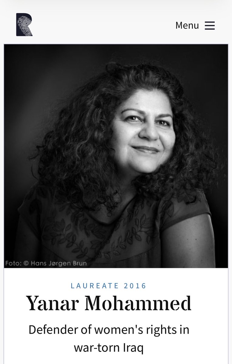 Sad to learn of the killing of Yanar Mohammed in Baghdad. A fellow Rafto laureate and a fearless defender who built safe houses for women when no one else would. Her courage was a shield for the vulnerable. Rest in peace. Your light will shine forever. 🙏🏾