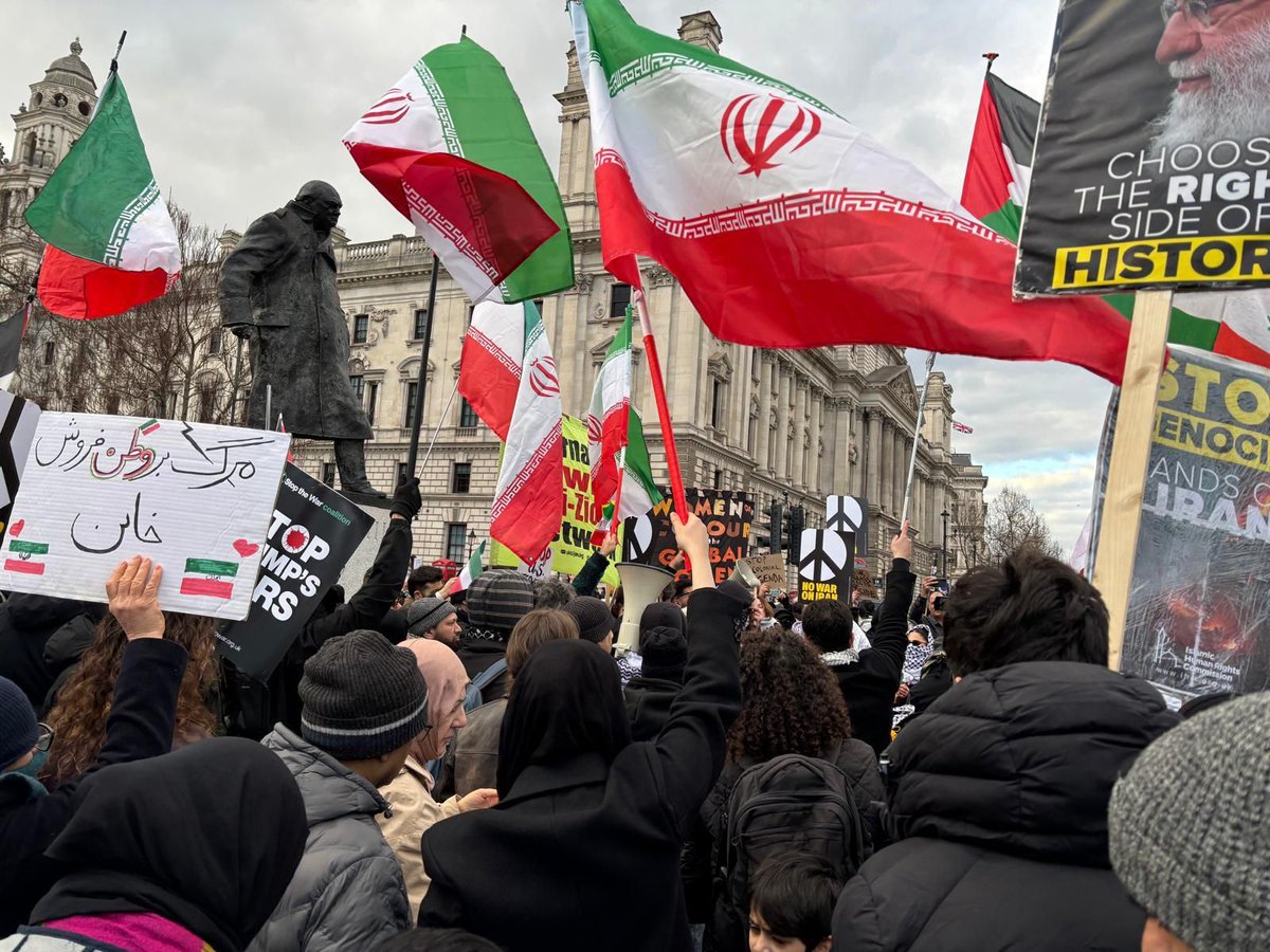 <a href="/MothinAli/">Mothin Ali</a> <a href="/AlecShelbrooke/">Sir Alec Shelbrooke MP</a> Except the protest wasn't just organised by Stop Some Wars or CND. Another was IHRC, which Shawcross review named as an "Islamist group ideologically aligned with the Iranian regime"

Pro-regime banners &amp; chants were also seen &amp; heard.

You &amp; <a href="/EllieChowns/">Dr Ellie Chowns MP</a> should apologise to Alec