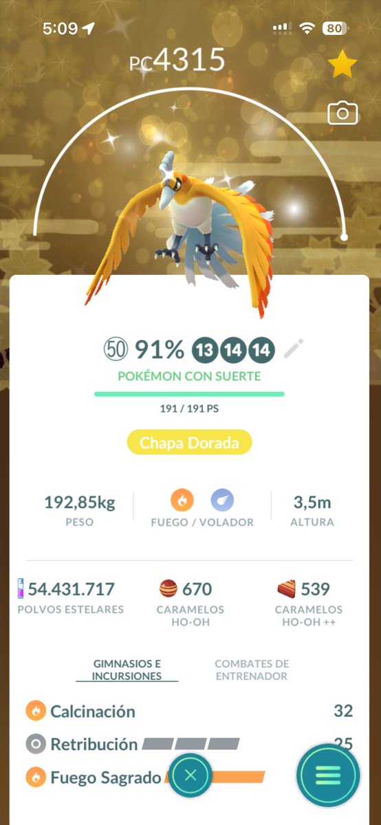 MidPogo's tweet photo. #MaxOutMonday 

Ho-Oh Shiny con Fondo, legacy, lucky y purificado (esperemos próximamente con chapa dorada).

Y porfin pude completar el Hundo Legacy Xerneas 🖖

#PokemonGo https://t.co/hcktOUpo0j