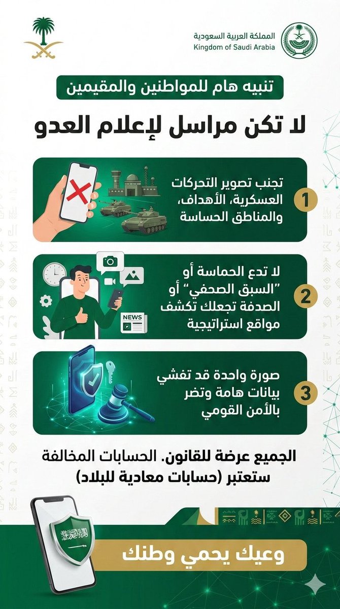 <a href="/S_H_188/">سلمان بن حثلين</a> لا تكن مراسل لإعلام العدو
لا تصوّر ❌