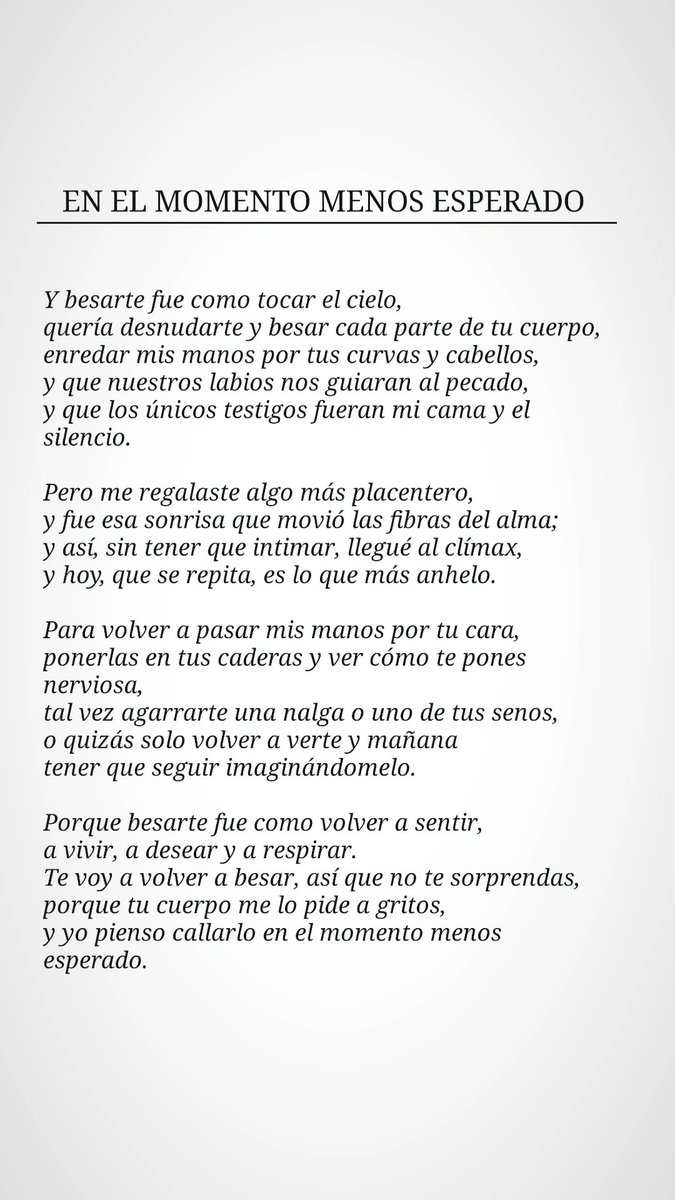 COMPULSIVO_MC's tweet photo. En El Momento Menos Esperado 🌻
Sígueme. Nuevo poema. 🌻
#poetry #poetrycommunity #Poe #poen #poetando #PoesíaYErotismo #poetrychallenge #poetic #Poesía #PoetryInMotion #poesia #poemarzo https://t.co/2tZnSerBoB
