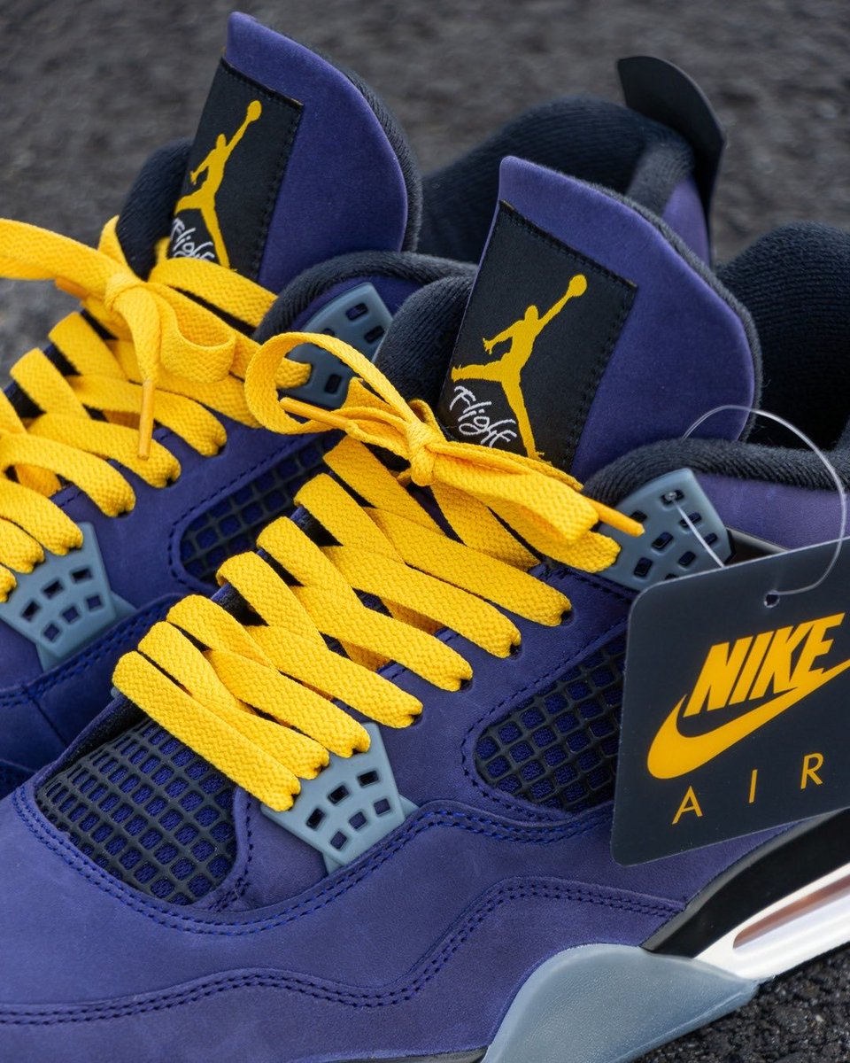 blue and yellow jordans 4