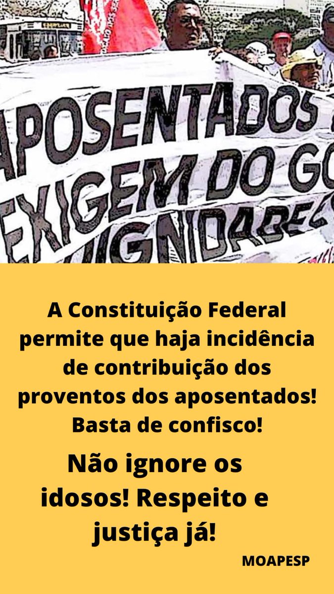 <a href="/carlosgiannazi/">Prof Carlos Giannazi</a> Há pessoas idosas, necessitam de remédios de uso contínuo geralmente de altos valores.
Continue com o julgamento do art. 149 da EC103, Excelências.
<a href="/gilmarmendes/">Gilmar Mendes</a>
<a href="/STF_oficial/">STF</a>
@Cristianozanin
<a href="/FlavioDino/">Flávio Dino 🇧🇷</a>
<a href="/ICLNoticias/">ICL Notícias</a> Fora Confisco
#AposentadoriaJusta
Fachin Paute ADI 6254