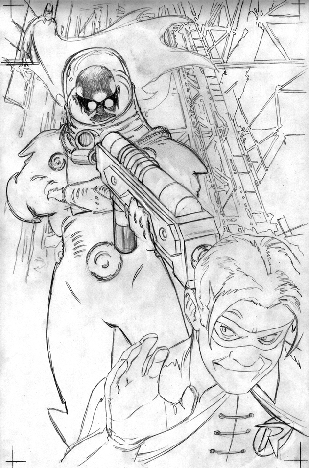 dwamsart's tweet image. #Freeze  #Robin I caught you cold bird boy.

#Batman  I think not.

Ink an gouache commission