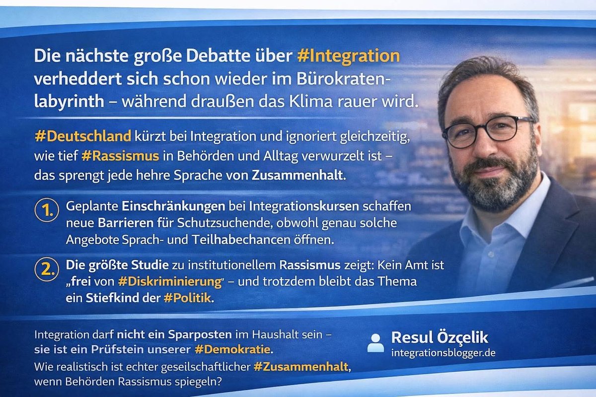 DerIBlogger's tweet photo. Erst Integrationsangebote kürzen.
Dann Rassismus in Behörden relativieren.
Dann über „gescheiterte #Integration“ reden.

Genau so produziert #Deutschland Spaltung.
#Rassismus und Sparpolitik zerstören gesellschaftlichen Zusammenhalt, bevor er überhaupt wachsen kann. https://t.co/rAogApUpUT