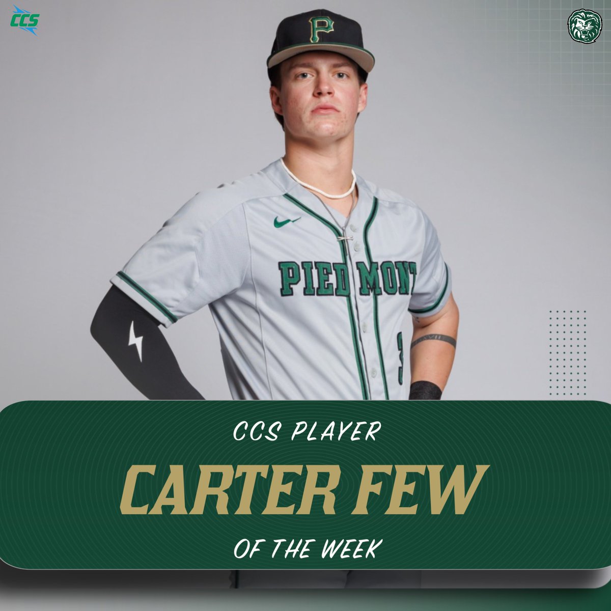 PULionsBaseball's tweet photo. 𝐂𝐂𝐒 𝐏𝐋𝐀𝐘𝐄𝐑 𝐎𝐅 𝐓𝐇𝐄 𝐖𝐄𝐄𝐊: 𝐂𝐚𝐫𝐭𝐞𝐫 𝐅𝐞𝐰 https://t.co/XfiadiBw92
