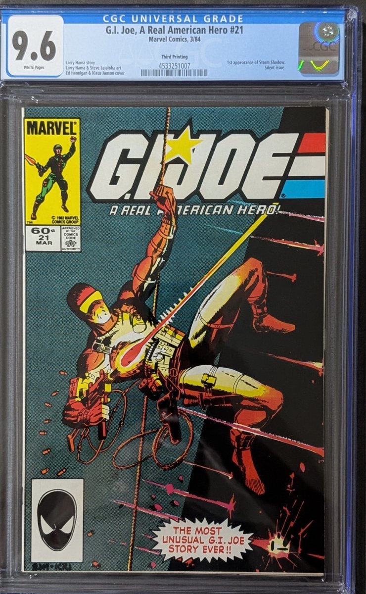 G.I. Joe A Real American Hero # 21 CGC 9.6 Silent 3rd Print 1st Storm Shadow  
🔗 ebay.com/itm/3896614846…  
 #ad