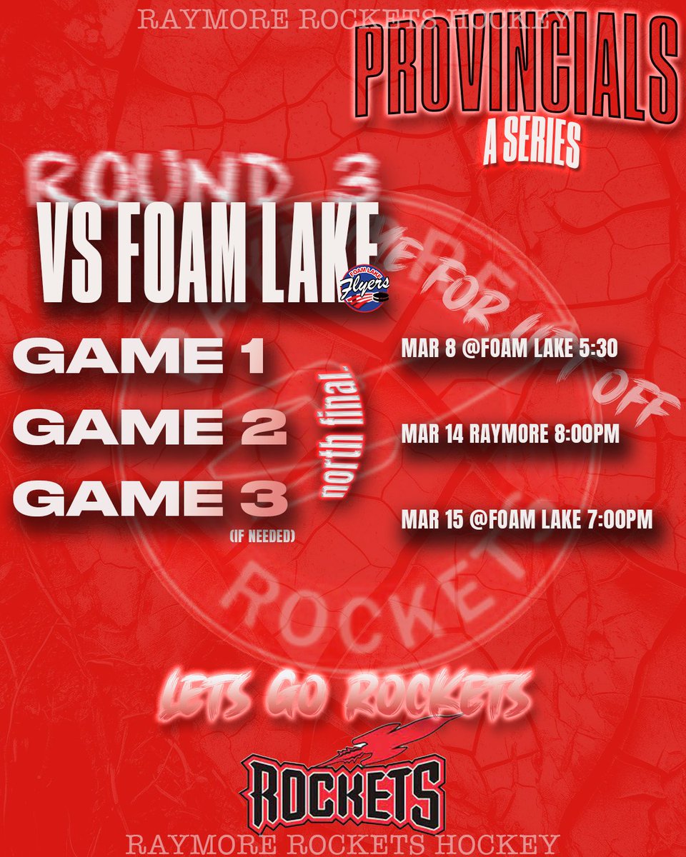 RocketsRaymore's tweet image. We’re on the third round, or as we like to call it, THE NORTH FINAL!!   

Big series against our neighbours from up north the @FLflyers   

All the details below.  👇 

#LetsGoRockets 🚀