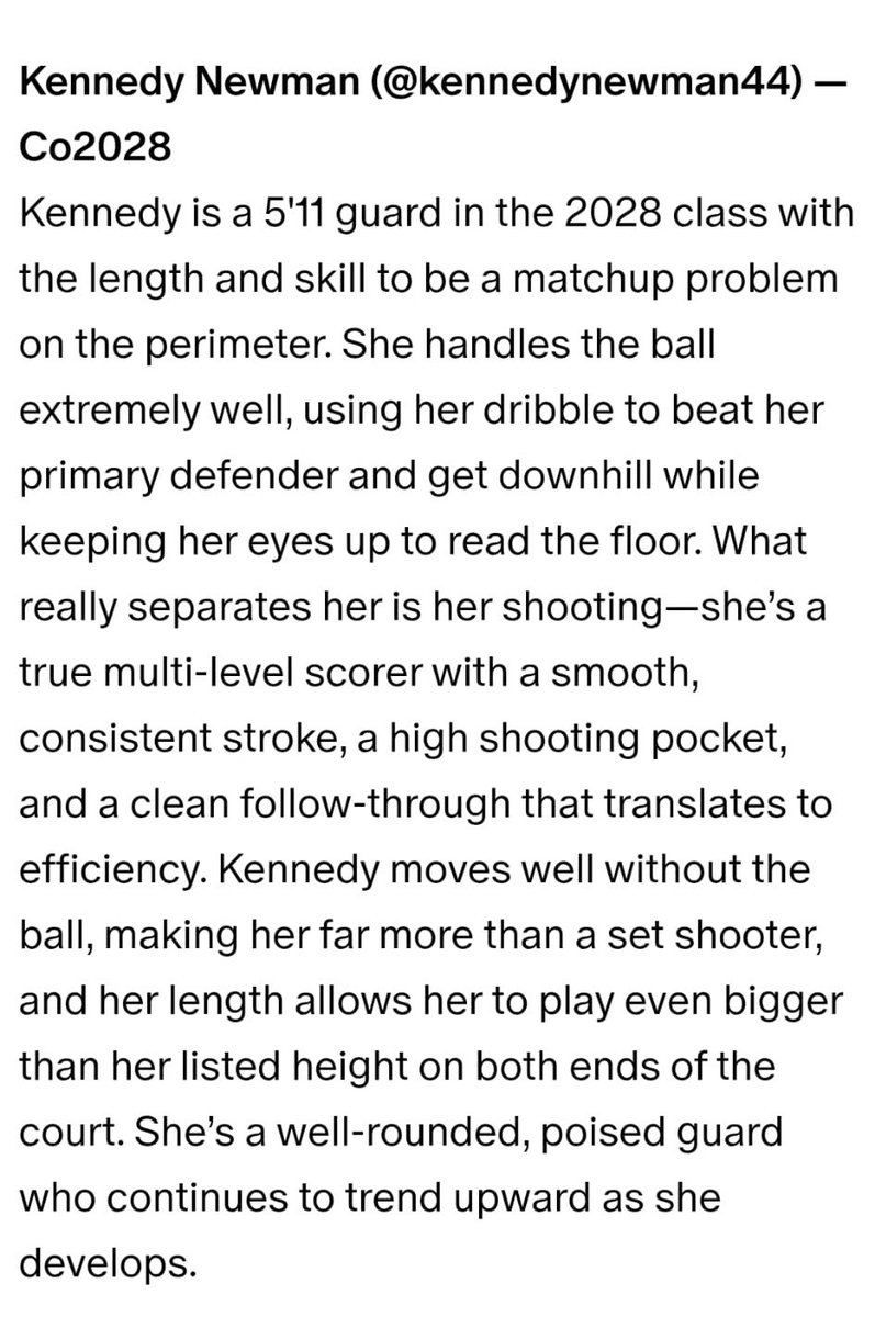 kennedynewman44's tweet photo. thank you so much for the write-up!! @ProspectShowcse https://t.co/osPHbpmE7K