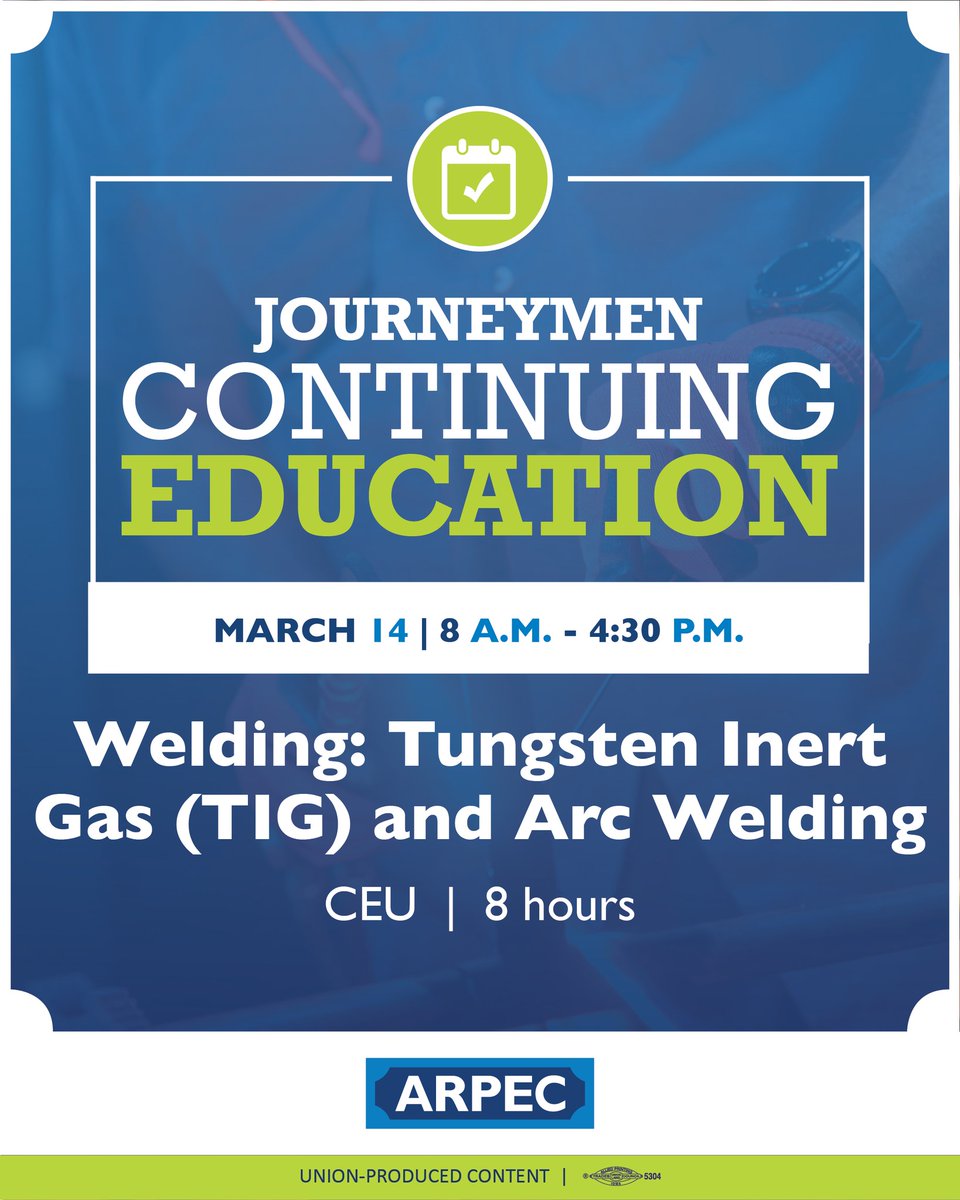 MCAsfla's tweet image. 🔥 Level up your skills! @ArpecSchool's  TIG &amp;amp; Arc Welding class is back Mar. 14, 8–4:30. Hands-on training, your own TIG machine, and 8 CEUs.
Register 👉 bit.ly/4slLoM6

#MCASF #mcasfla #lu725