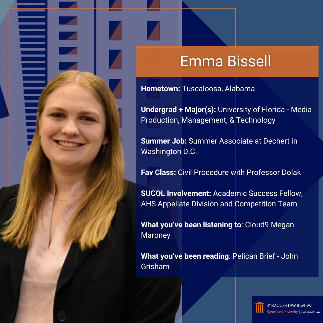 SyracuseLRev's tweet image. Happy #MemberMonday! Meet Emma Bissell!