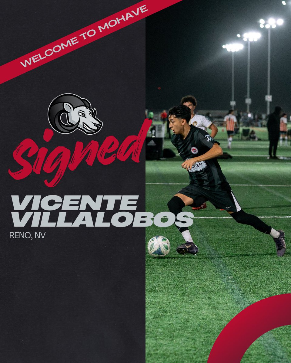 MohaveMsoccer's tweet photo. Welcome to BHC! 
Vicente Villalobos will run with us in 2026!
#GoBighorns #MohaveSoccer https://t.co/gFQf27cFlw