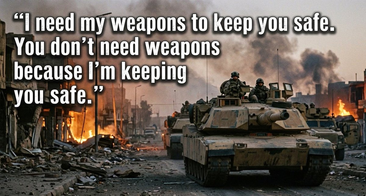 Formyako's tweet photo. Imagine a neighbor with a Tank telling you that owning a slingshot is a threat to peace.
​Some nation can hold the world’s most destructive weapons as a "right" while some are sanctioned
​Funny how security is a birthright for the powerful, but provocation for others
#Iran https://t.co/jAJ3cUfvhn