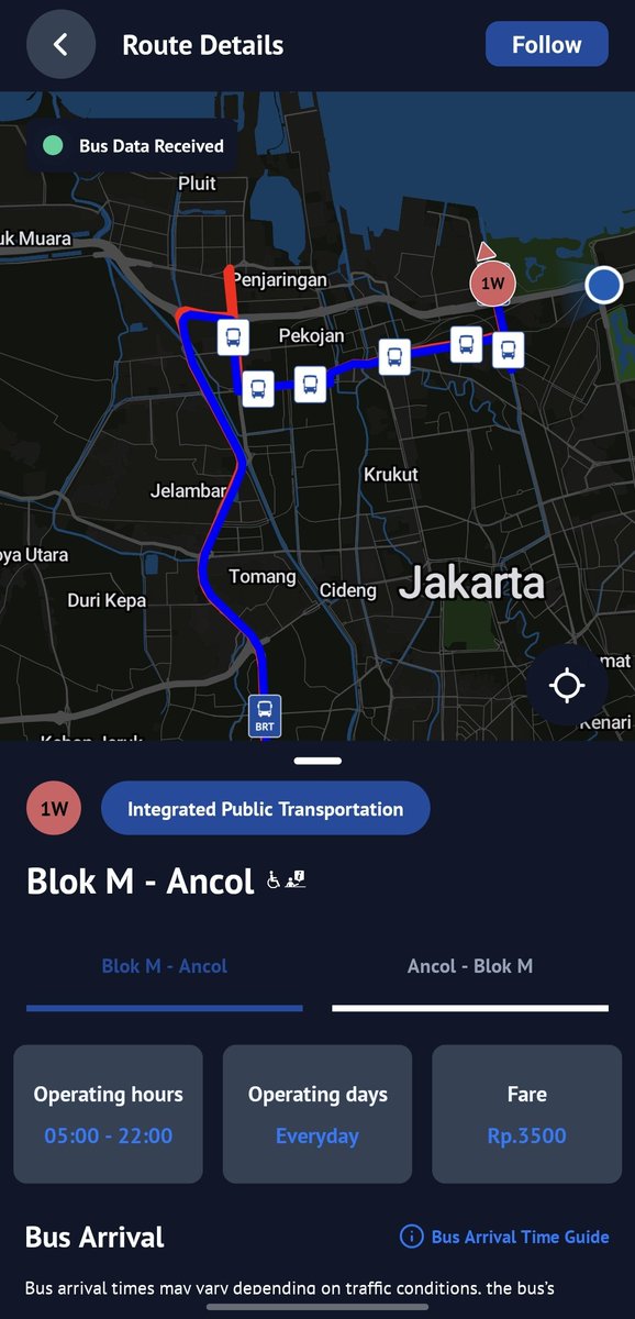zhcael's tweet photo. Halo @PT_Transjakarta tolong ya aplikasi nya segera perbaiki problem bus koridor 1W yang tidak ter-track ini. Saya lihat di platform X ini sudah cukup banyak orang mengeluhkan problem yang sama dan belum ada penanganan https://t.co/1sFwUHlxgf