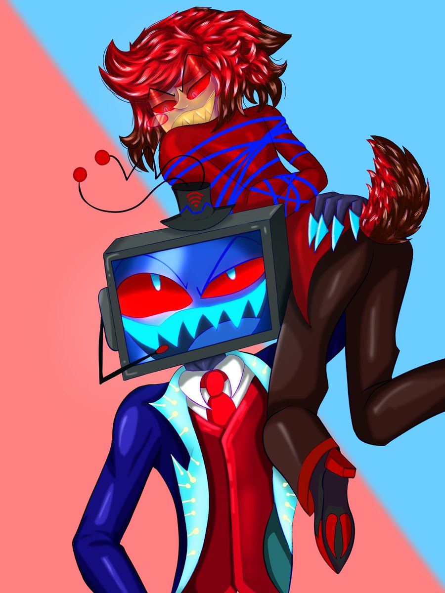 PietraWeber12's tweet photo. ミ★ 𝘝𝘰𝘹 &amp; 𝘈𝘭𝘢𝘴𝘵𝘰𝘳 ★彡
SEI LÁ! 🤷‍♀️🤷‍♀️
#hazbinhotel #alastor #vox #radiostatic #hazbinhotelfanart https://t.co/rA07WONuYE