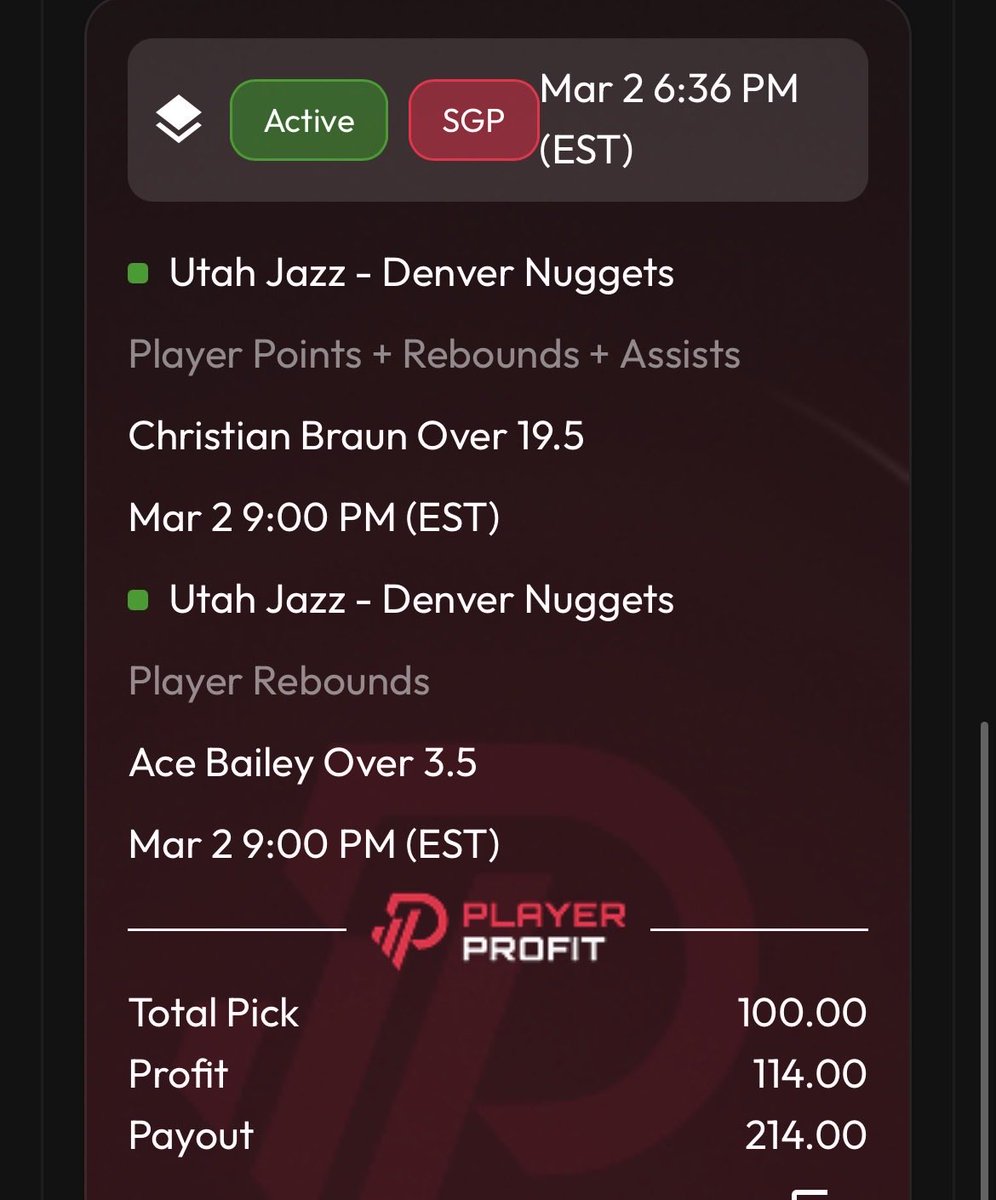 Player profit parlay 
#Gambling𝕏 #GamblingTwitter #gamblingcommunity