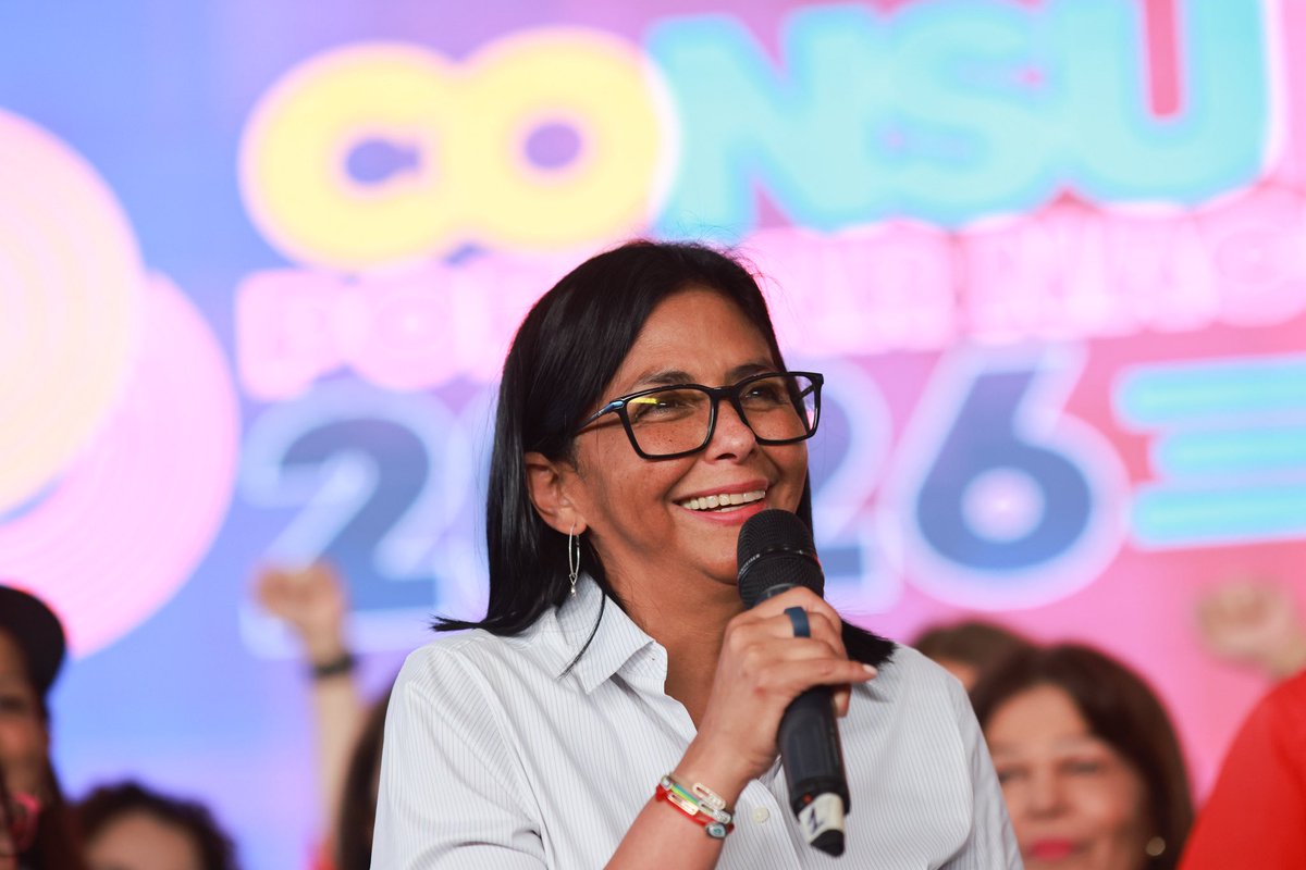 jhonnylopez121's tweet photo. Presidenta encargada, Delcy Rodríguez, pidió el cese de las sanciones y el bloqueo contra el país.@delcyrodriguezv #LingOrmDiorAW26APTLook https://t.co/tNFS9oMVjJ