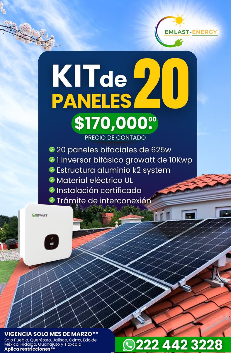 EmlastEnergy's tweet photo. 👷🏻‍♂️☀️𝗕𝗔𝗝𝗔 𝗧𝗨 𝗥𝗘𝗖𝗜𝗕𝗢 𝗗𝗘 𝗟𝗨𝗭 𝗖𝗢𝗡 𝗣𝗔𝗡𝗘𝗟𝗘𝗦 𝗦𝗢𝗟𝗔𝗥𝗘𝗦
✅️𝖨𝗇𝗌𝗍𝖺𝗅𝖺 𝗍𝗎 𝗌𝗂𝗌𝗍𝖾𝗆𝖺 𝖿𝗈𝗍𝗈𝗏𝗈𝗅𝗍𝖺𝗂𝖼𝗈 𝖼𝗈𝗇 𝖤𝗆𝗅𝖺𝗌𝗍 𝖤𝗇𝖾𝗋𝗀𝗒 𝗒 𝗲𝗺𝗽𝗶𝗲𝘇𝗮 𝗮 𝗮𝗵𝗼𝗿𝗿𝗮𝗿!🎉
#PanelesSolares #EnergíaSolar #ReciboDeLuz https://t.co/TzR5qNIcKT