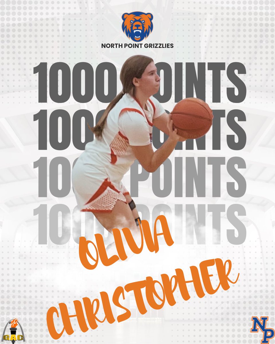 With 5:00 left in the first, the <a href="/NPGrizzliesGBB/">North Point High School Girls Basketball</a> have an 8-0 lead. 

With her last 3 point basket, Olivia Christopher has now scored 1000 career points.