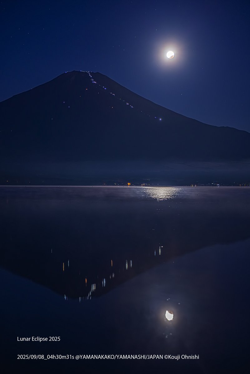 今日の星景写真 2026年3月3日 「富士山と月食（復元中）」 撮影：2025