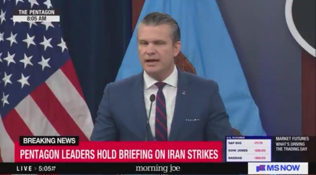 newswithaftab14's tweet image. 🔥 Middle East Alert 🔥

Israel aur Iran ke beech jari jang ke beech American War Secretary Pete Hegseth ne ek bada aur aggressive statement diya hai 😔

#IranIsraelConflict #MiddleEastTensions #MuslimPerspective #GlobalAlert #WarUpdates #StayInformed